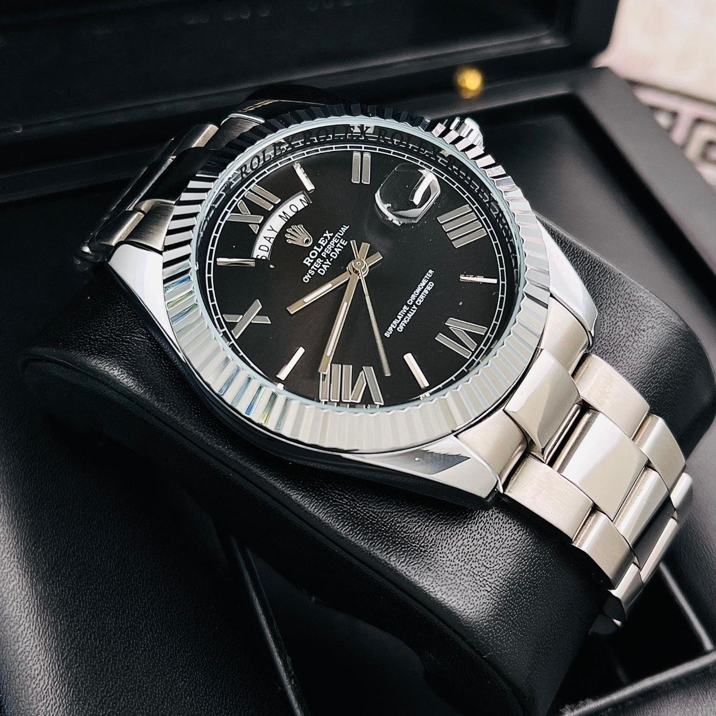 Reloj con caja de lujo | Rolex Presidente Números Romanos