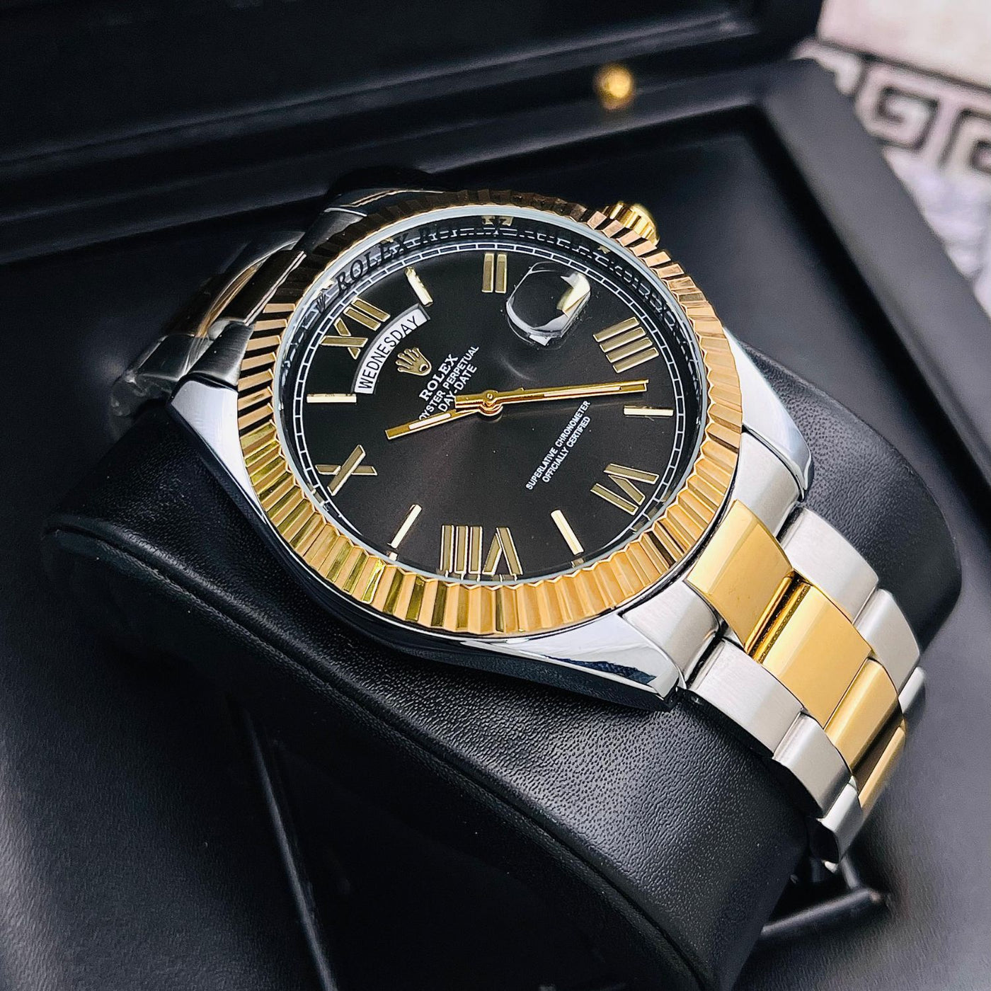 Reloj con caja de lujo | Rolex Presidente Números Romanos